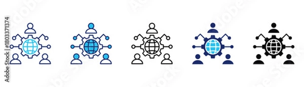 Fototapeta Digital culture icon pack in multiple styles