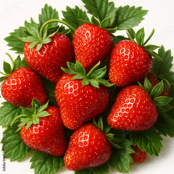 Obraz strawberries on white background