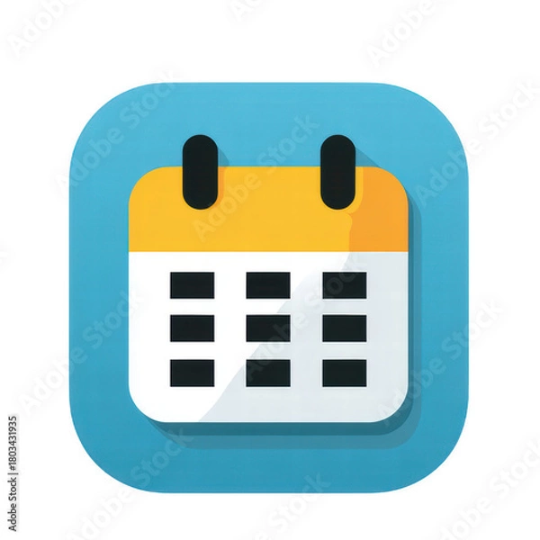 Obraz Calendar Icon with icon, time, calendar, symbol, timer, set, office