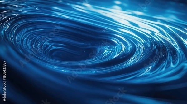 Obraz Blue water vortex creating a swirling liquid ripple pattern