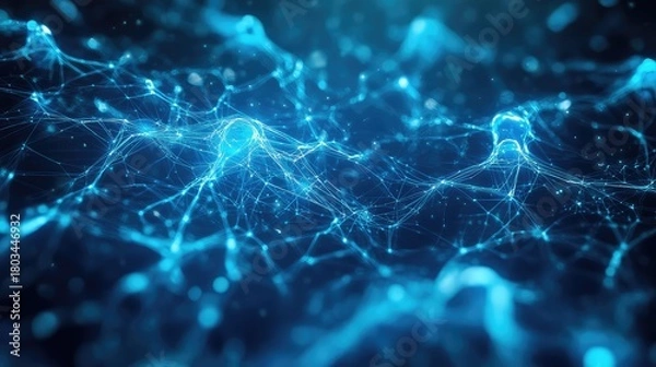 Fototapeta Neural network system connecting data and artificial intelligence concepts