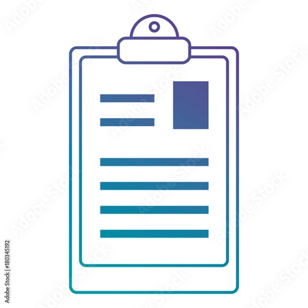 Fototapeta clipboard document isolated icon vector illustration design