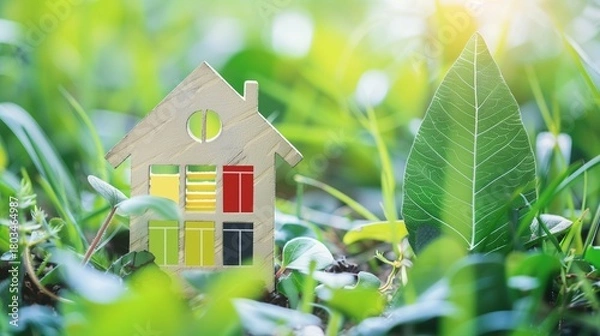 Fototapeta Big Data and Analytics Helping to Improve the Energy Performance of Ecological Houses.