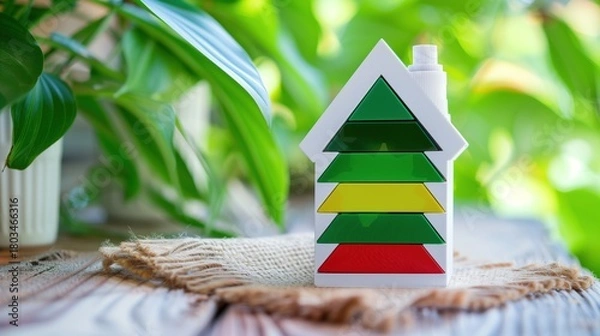 Fototapeta Saving Money and the Planet with a High-Efficiency, Low-Consumption Ecological House.