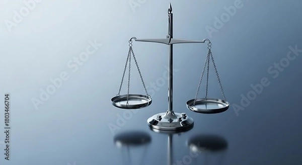 Fototapeta A balanced justice scale symbolizing equality and fairness in legal and ethical decisions