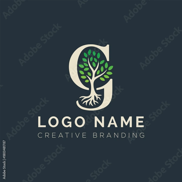 Obraz Letter G tree logo	