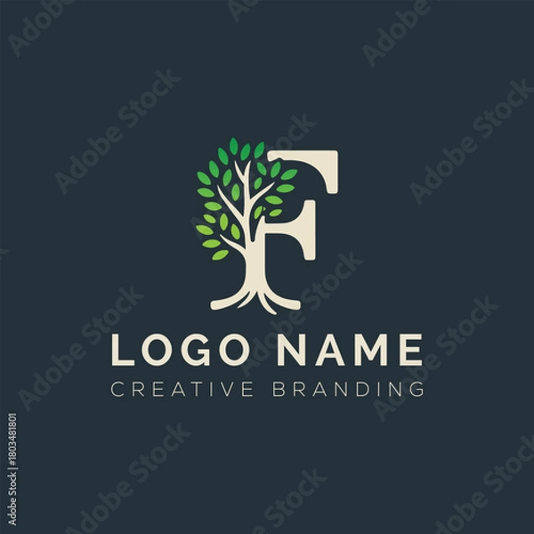 Obraz Letter F tree logo	