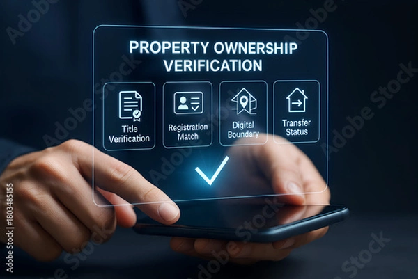 Obraz Property Ownership Verification Digital Interface title verification