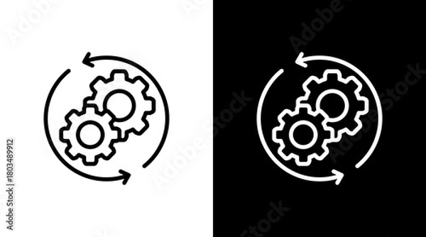 Obraz Process With Icon Set Design