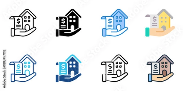 Obraz Mortgage loan icon set multiple style collection 
