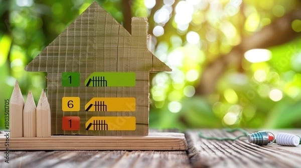 Fototapeta Smart Home Energy Monitor: A Meter that Tracks Real-Time Efficiency Levels for Sustainable Living.