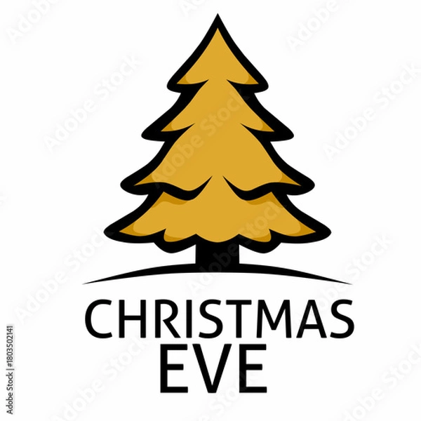 Obraz Merry Christmas Eve. Christmas Eve Designs, Posters, Greeting Cards, Textiles, and Vector Illustrations