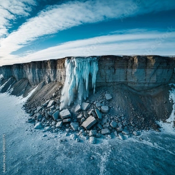 Fototapeta Frost Cliff Collapse