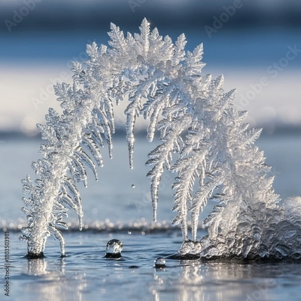 Obraz Frozen Splash Crystal Plume A delicate lace like splash of water