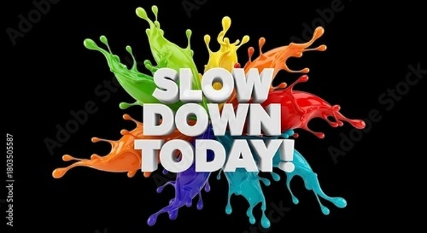 Fototapeta Embrace mindful moments and slow down today with vibrant colors that encourage you to relax and enjoy the present, perfect for promoting wellness and stress reduction initiatives