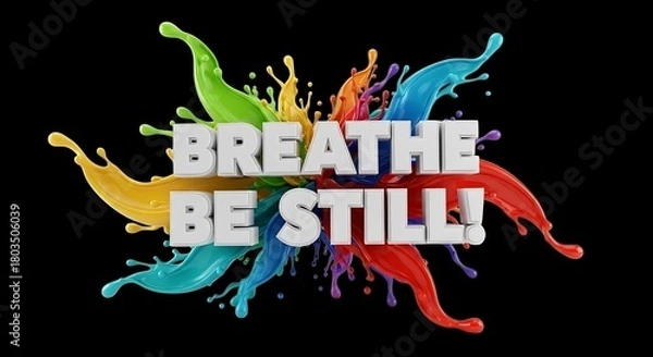 Fototapeta Find your inner peace with this vibrant artwork, a reminder to breathe and be still, perfect for meditation studios, wellness centers, and inspirational content creation