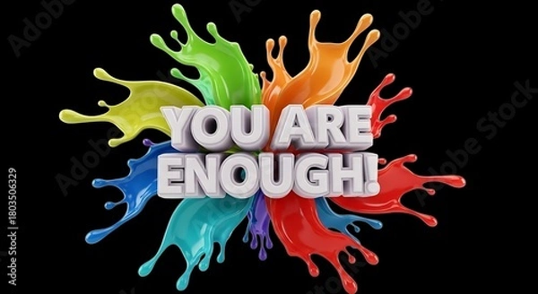 Fototapeta Believe in yourself with this vibrant and colorful affirmation art, reminding you that you are enough, radiating positivity and confidence for uplifting designs and motivational messages