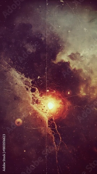 Obraz Abstract Space Scene With Nebulae and Starfield Cosmic Burst of Light and Color in Dark Background