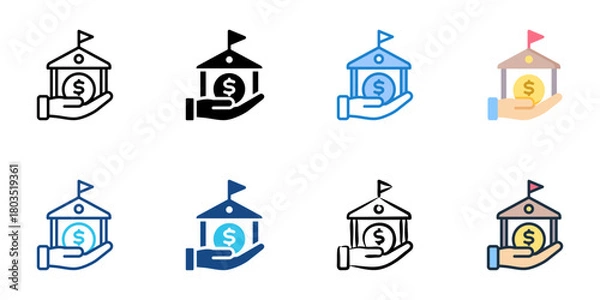 Obraz FHA loan icon set multiple style collection 
