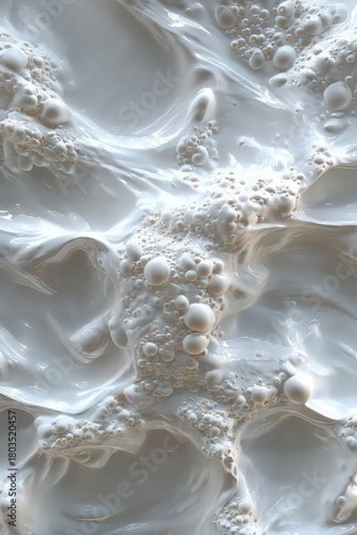 Obraz Abstract White Creamy Texture with Spherical Accents High Resolution Detailed Background