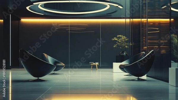 Obraz Modern corporate office lobby waiting area interior design