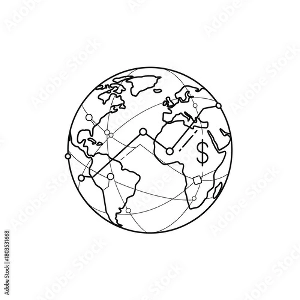 Obraz earth globe vector illustration