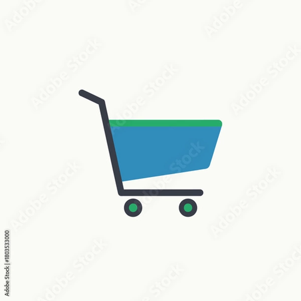 Fototapeta shopping cart with a map