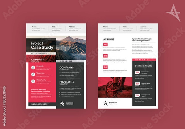 Fototapeta Project Case Study Flyer