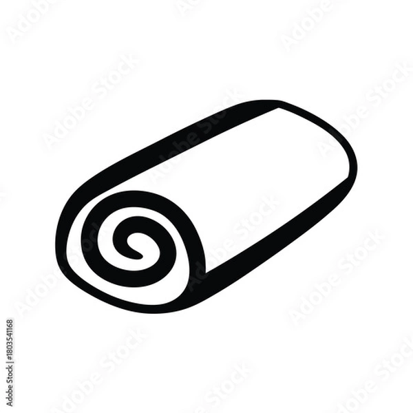 Obraz Rolled up fabric or towel icon simple vector graphic