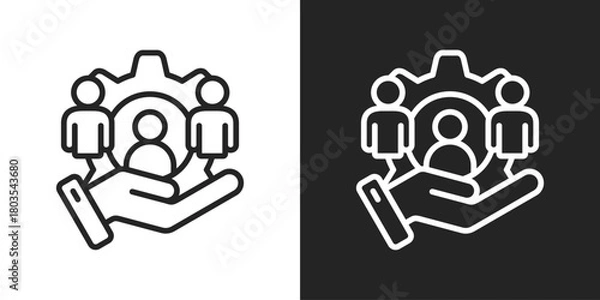 Fototapeta Stackholders Icon In Black And White Outline Style
