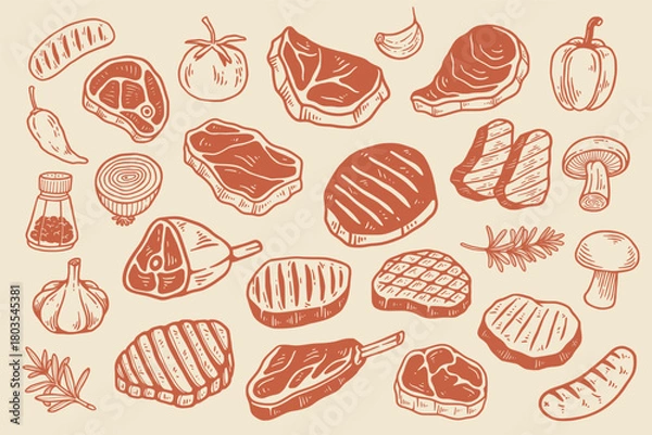 Obraz Barbeque Illustration Vector Set