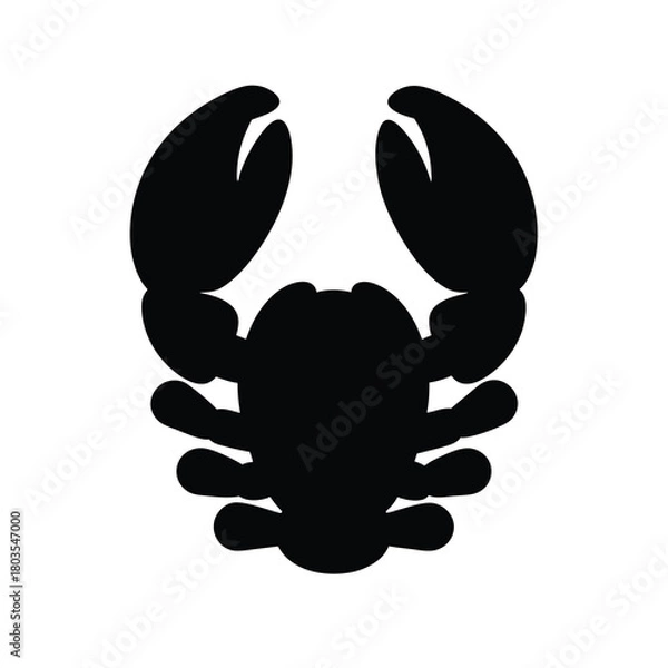 Obraz Bold black lobster icon minimal vector graphic design