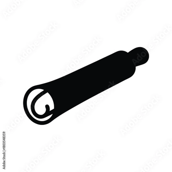 Obraz Cinnamon stick icon silhouette for spice and cooking