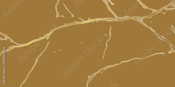 Fototapeta Golden veins on warm brown background elegant abstract pattern.