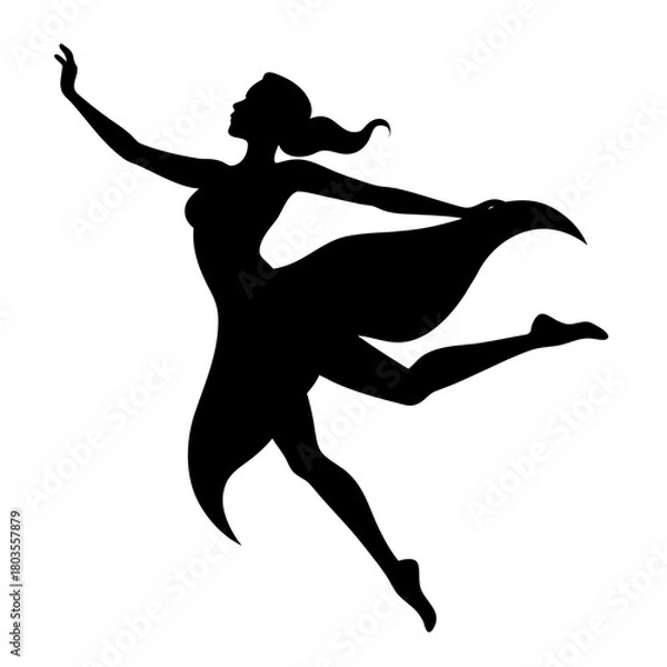 Obraz silhouette of a girl jumping