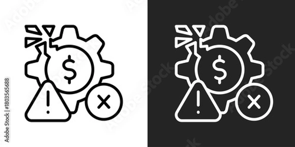 Fototapeta Disruption Icon In Black And White Outline Style
