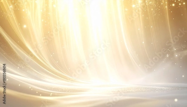 Obraz Flowing golden energy streams and glowing sparkles create a magical and luxurious abstract background concept