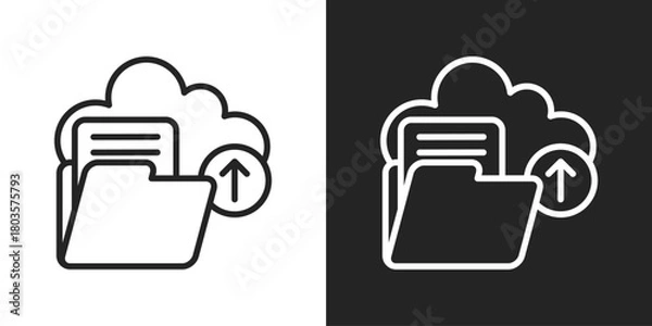 Fototapeta Backup Icon In Black And White Outline Style
