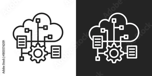 Fototapeta Workload Icon In Black And White Outline Style