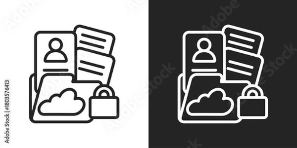 Fototapeta Confidentiality Icon In Black And White Outline Style