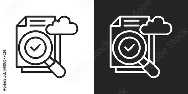 Fototapeta Audits Icon In Black And White Outline Style