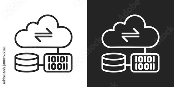 Fototapeta Encryption Icon In Black And White Outline Style