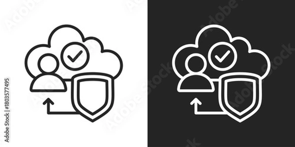 Fototapeta Assurance Icon In Black And White Outline Style