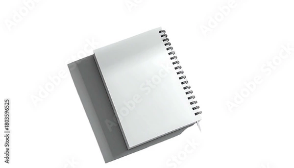 Obraz Plain blank spiral notebook isolated against a dark background