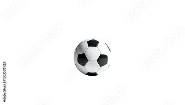 Obraz Isolated, classic soccer ball floats in a black void