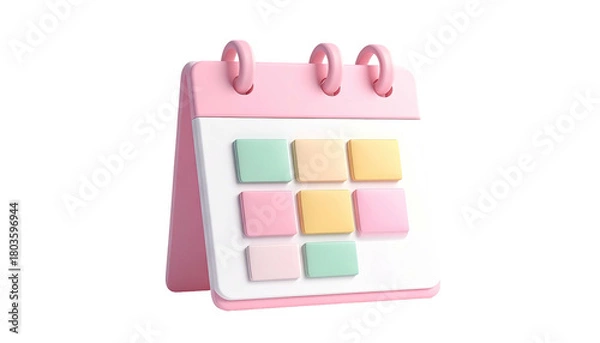 Obraz 3D pastel calendar with nine squares