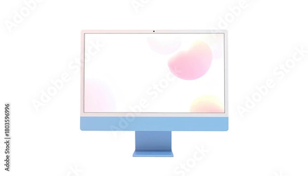 Obraz Computer with colorful, abstract background, isolated