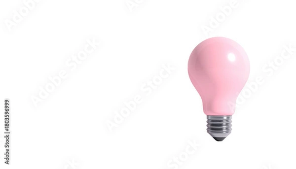 Obraz Illuminated pink lightbulb radiates from the right side