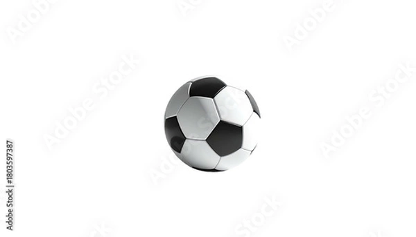 Obraz Spherical, black and white soccer ball against a dark background