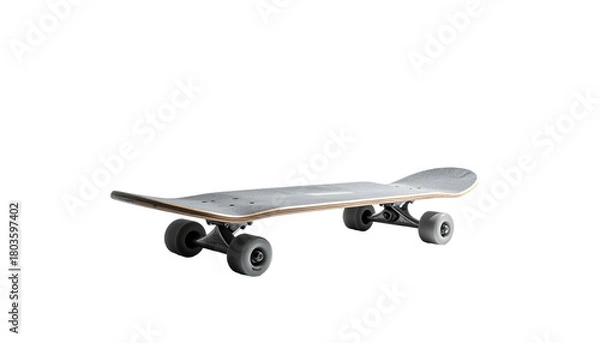 Obraz Simple grey skateboard shown angled right, isolated background